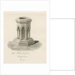 Font in Walton-on-the-Hill Church by John Buckler
