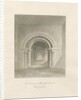 Waterfall Church - Interior of Chancel: sepia drawing, 1847 by John Buckler