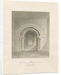 Waterfall Church - Interior of Chancel: sepia drawing, 1847 by John Buckler