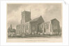 Yoxall Church: sepia drawing, 1839 by John Buckler