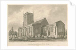 Yoxall Church: sepia drawing, 1839 by John Buckler
