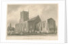 Yoxall Church: sepia drawing, 1839 by John Buckler