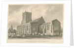 Yoxall Church: sepia drawing, 1839 by John Buckler