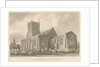 Yoxall Church: sepia drawing, 1839 by John Buckler