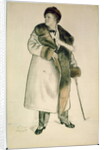 Portrait of the Opera Singer Feodor Ivanovich Chaliapin 1920-21 by Boris Mikhailovich Kustodiev