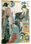 Women of the Gay Quarters, left hand panel of a diptych by Torii Kiyonaga