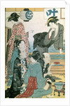 Women of the Gay Quarters, left hand panel of a diptych by Torii Kiyonaga