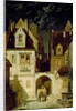 A Corner of a German Town by Moonlight by Carl Spitzweg