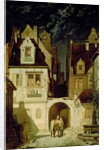 A Corner of a German Town by Moonlight by Carl Spitzweg
