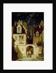 A Corner of a German Town by Moonlight by Carl Spitzweg