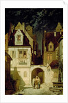 A Corner of a German Town by Moonlight by Carl Spitzweg