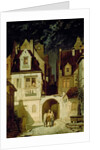 A Corner of a German Town by Moonlight by Carl Spitzweg