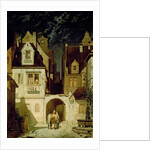 A Corner of a German Town by Moonlight by Carl Spitzweg