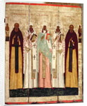 St. Sergius of Radonesh with the Saints of Rostov, late 15th century by School Russian