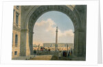Palace Square, View from the Arch of the Army Headquarters, St. Petersburg, printed by Lemercier, Paris, 1840s by Louis Jules Arnout