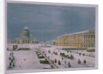 The Isaac Cathedral and the Senate Square in St Petersburg, 1840s by Paul Marie Roussel