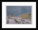 The Isaac Cathedral and the Senate Square in St Petersburg, 1840s by Paul Marie Roussel