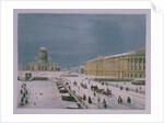 The Isaac Cathedral and the Senate Square in St Petersburg, 1840s by Paul Marie Roussel