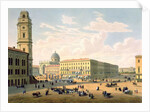The Catholic Church and Mikhailovskaya Street in St. Petersburg, printed by J. Jacottet and Regamey. by French School