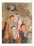 Group of monks and Buddha, from the Shikshin Monastery, Karashar, 9th-10th century by Xingjiang Xingjiang