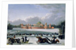 Sleigh Race at the Petrovsky Park in Moscow, 1848 by Golitsyn Golitsyn