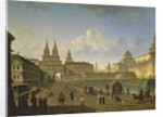 View of the Voskresensky and Nikolsky Gates and the Neglinny Bridge from Tverskay Street in Moscow, 1811 by Fedor Yakovlevich Alekseev