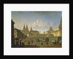 View of the Voskresensky and Nikolsky Gates and the Neglinny Bridge from Tverskay Street in Moscow, 1811 by Fedor Yakovlevich Alekseev