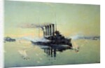 Cruiser 'Askold' fighting on July 28th 1904 in the Yellow Sea, 1906 by Konstantin Veshchilov