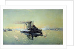 Cruiser 'Askold' fighting on July 28th 1904 in the Yellow Sea, 1906 by Konstantin Veshchilov