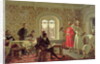 The Italian Ambassador Calvuci drawing the falcons of Tsar Alexei Mikhailovich 1889 by Alexander Dimitrievitch Litovtchenko