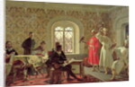 The Italian Ambassador Calvuci drawing the falcons of Tsar Alexei Mikhailovich 1889 by Alexander Dimitrievitch Litovtchenko