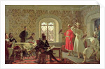 The Italian Ambassador Calvuci drawing the falcons of Tsar Alexei Mikhailovich 1889 by Alexander Dimitrievitch Litovtchenko