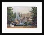 View of the Marly Cascade from the Lower Garden of the Peterhof Palace, c.1830-60 by Vasili Semenovich Sadovnikov