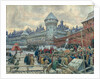 Ancient Moscow, departure after a fight by Apollinari Mikhailovich Vasnetsov