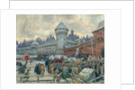 Ancient Moscow, departure after a fight by Apollinari Mikhailovich Vasnetsov