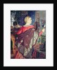 Merchant's woman with a mirror by Boris Mikhailovich Kustodiev