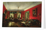 The Nashchokin family in drawing room by Nikolai Ivanov Podklutchnikov