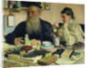 Leo Tolstoy with his wife in Yasnaya Polyana, 1907 by Ilya Efimovich Repin
