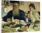 Leo Tolstoy with his wife in Yasnaya Polyana, 1907 by Ilya Efimovich Repin