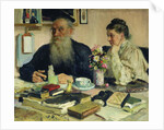 Leo Tolstoy with his wife in Yasnaya Polyana, 1907 by Ilya Efimovich Repin