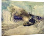 The battle between the Black Sea Fleet and the armoured cruiser Goeben on the 5th November 1914, 1940 by Mikhail Mikhailovich Semyonov