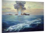 British destroyer Vittoria torpedoed by the Bolshevik submarine Pantera off the island of Seiskari on 1st September 1919, 1939 by Nikolai Evlampievich Bublikov