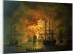 The Destruction of the Turkish Fleet at the Bay of Chesma, 1772 by Jacob-Philippe Hackert