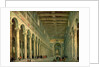 Interior of the Church of San Paolo Fuori le Mura, Rome, 1750 by Giovanni Paolo Pannini or Panini