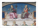 Detail of Prudence and Justice by Pietro Perugino