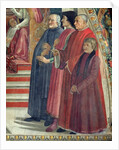 Detail of St. Francis receiving the Rule of the Order from Pope Honorius by Domenico Ghirlandaio