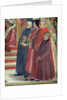 Detail of St. Francis receiving the Rule of the Order from Pope Honorius by Domenico Ghirlandaio