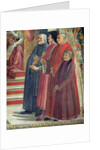 Detail of St. Francis receiving the Rule of the Order from Pope Honorius by Domenico Ghirlandaio