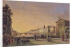 View of the Arno from the Ponte Vecchio, Florence by Guiseppe (attr. to) Gherardi