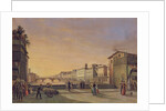View of the Arno from the Ponte Vecchio, Florence by Guiseppe (attr. to) Gherardi